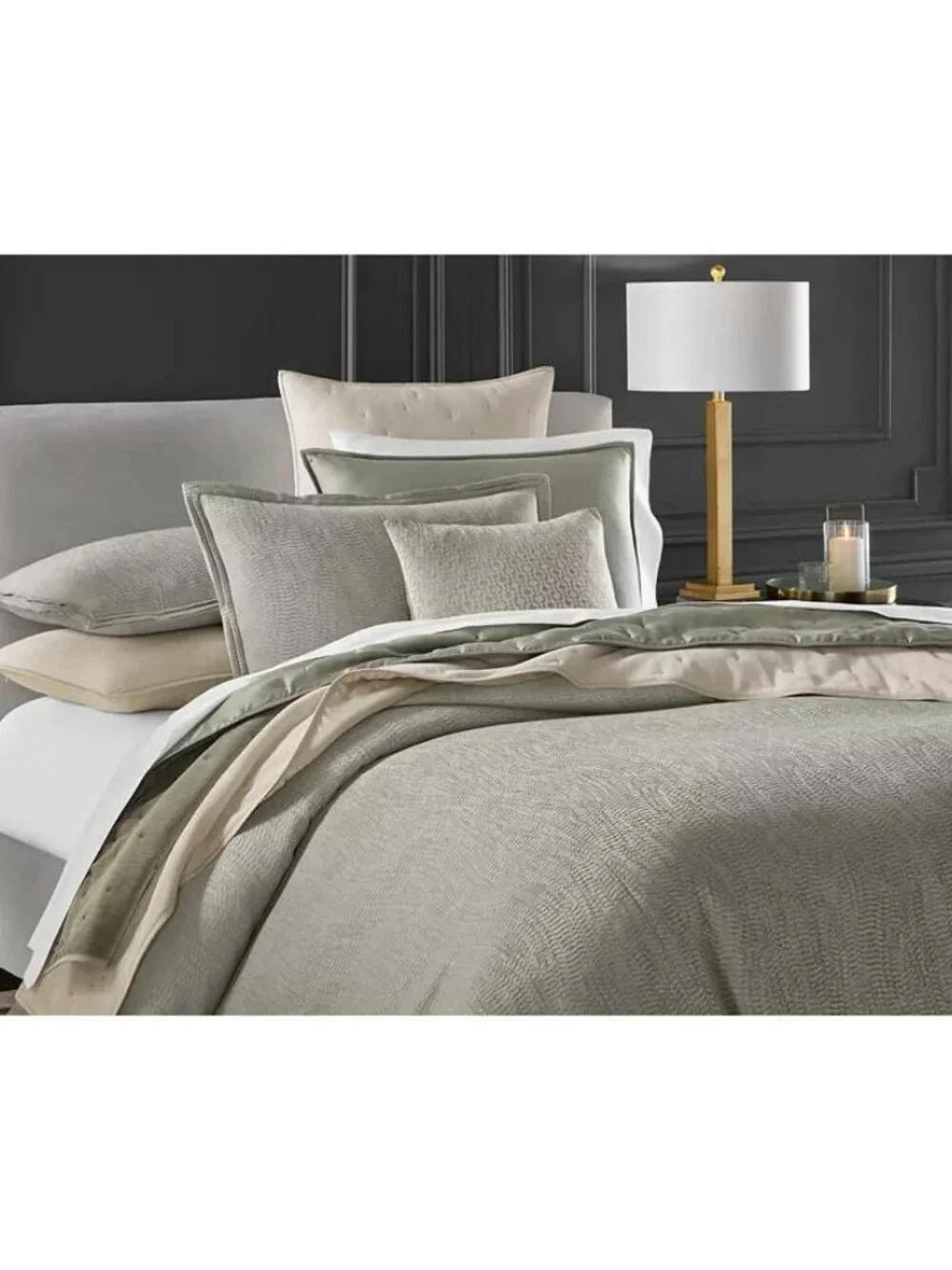 Hotel Collection Refraction Duvet Cover Set Queen Dusty Agate MSRP $475